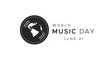 Music. world music day celebration vector design template. June 21. Music day, with notes display. entertainment	
