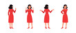 Set of businesswoman character vector design. Chinese woman in different poses illustration.