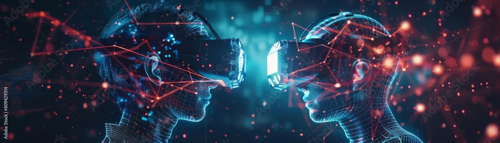 Virtual reality environment where digital avatars are interacting ...