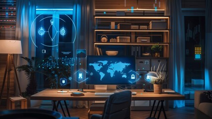 Poster - Blockchain and IoT combined in a smart home office for ultimate security and efficiency