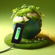 Wireless Charging Concept with Smartphone and Lush Globe