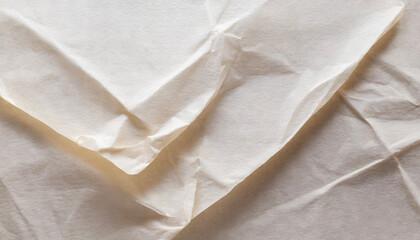 Beige white tissue paper texture backgrounds folded soft crumbled paper texture background.