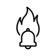 Vector black line icon for Fire alarm