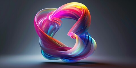 Wall Mural - Colorful neon swirls entwining in an abstract dance