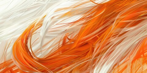 Canvas Print - Vivid orange swirls in a dynamic digital breeze