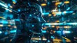 © Denys - Digital human face with binary code overlay