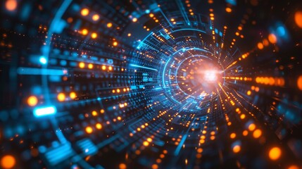 Wall Mural - Digital informational technology web futuristic hologram
