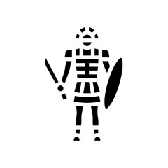 warrior sparta glyph icon vector. warrior sparta sign. isolated symbol illustration