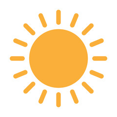 Wall Mural - Sun flat icon vector. Summer pictogram. Sunlight symbol. for website design, web button, mobile app illustration