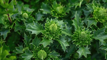 Silybum marianum s green leaves make it a beautiful natural plant