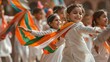 © mariiaplo - Joyful Indian Children Celebrating with Colorful Scarves at Cultural Festival