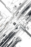 Fototapeta Motyle - The electronic circuit board background, Generative Ai
