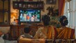 © mariiaplo - Indian Family Watching Television in Traditional Home Setting