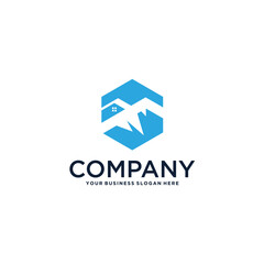 Wall Mural - real estate logo design with mountains