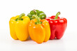 red and yellow peppers isolated