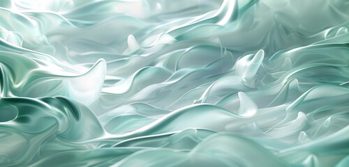 Wall Mural - Cool frosted mint waves styled as abstract flames ideal for a fresh soothing background