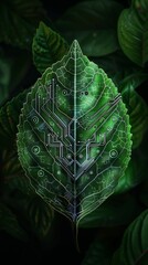 Poster - Digital nature: circuit board leaf integration