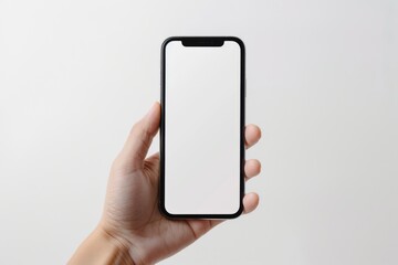 Blank Smartphone Mockup on Hand created with Generative AI