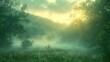 © LuvTK - A cinematic portrayal of a meadow shrouded in morning