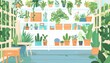 © fangphotolia - 2D Flat illustation Activity Concept of a Gardening Workshop, with Copy Space for Green Thumb Enthusiasts