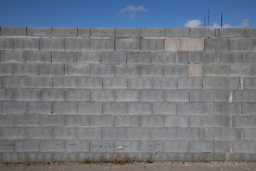 Wall Mural - Wall stone grey cinder block brick wall brickwork background breeze blocks