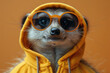Portrait of an animal dressed in sunglasses and hoodie in the style of hiphop, studio portrait. Created with AI