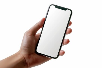 Blank Smartphone Mockup on Hand created with Generative AI