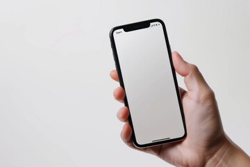 Blank Smartphone Mockup on Hand created with Generative AI