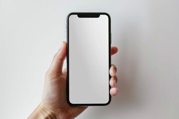 Blank Smartphone Mockup on Hand created with Generative AI