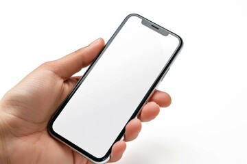 Blank Smartphone Mockup on Hand created with Generative AI
