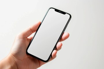 Blank Smartphone Mockup on Hand created with Generative AI