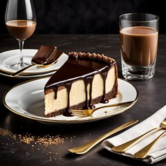 Wall Mural - chocolate-ganache-covered-cheesecake-sliced-to-reveal-flowing-liquid-chocolate-placed-on-a-24k-gol-504537481 (1).jpeg