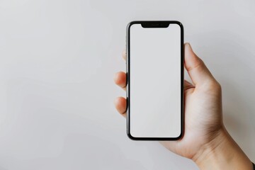 Blank Smartphone Mockup on Hand created with Generative AI