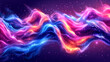 A colorful, swirling line of light
