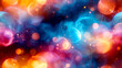 A colorful background with smoke and stars