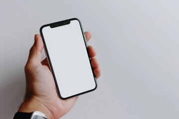 Blank Smartphone Mockup on Hand created with Generative AI