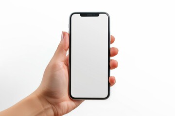 Blank Smartphone Mockup on Hand created with Generative AI