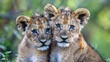 Lion cubs from a pride in Sabi Sands wildlife sanctuary