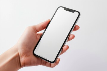 Blank Smartphone Mockup on Hand created with Generative AI