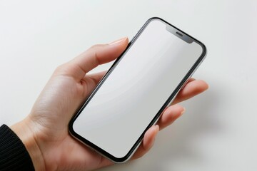 Blank Smartphone Mockup on Hand created with Generative AI
