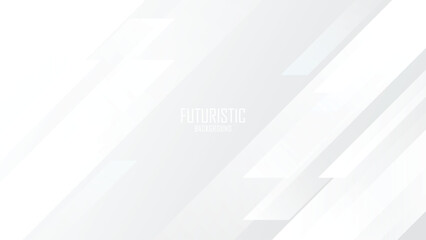 Fototapete - abstract white futuristic background. minimal geometric white light background abstract design. use 