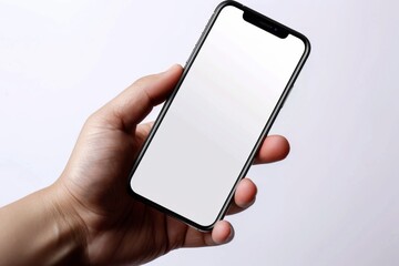 Blank Smartphone Mockup on Hand created with Generative AI