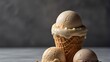 closeup tasty sweet ice cream with copyspace