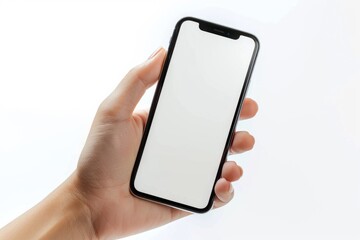 Blank Smartphone Mockup on Hand created with Generative AI