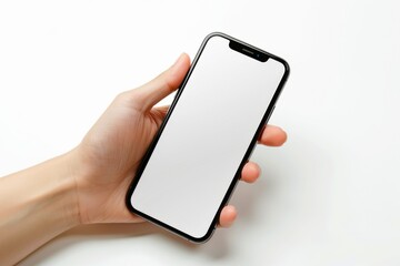 Blank Smartphone Mockup on Hand created with Generative AI