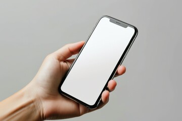 Blank Smartphone Mockup on Hand created with Generative AI