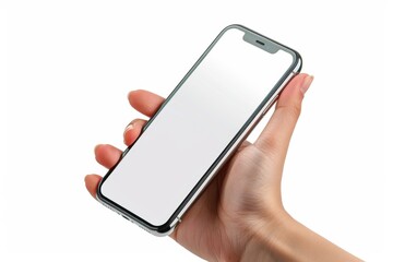 Blank Smartphone Mockup on Hand created with Generative AI