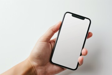 Blank Smartphone Mockup on Hand created with Generative AI