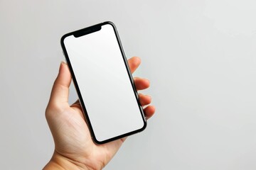 Blank Smartphone Mockup on Hand created with Generative AI