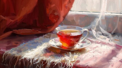 Wall Mural - Morning cup of tea